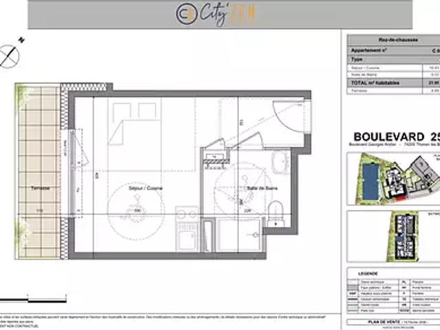 Thonon les Bains 74200 Achat / Vente appartement 1 pièce t1
