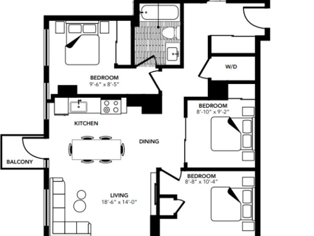 the 203 RESIDENCES 3 Bedroom Apartment for Rent at 203 Jarvis St, Toronto, ON M5B 0E7 Garden District