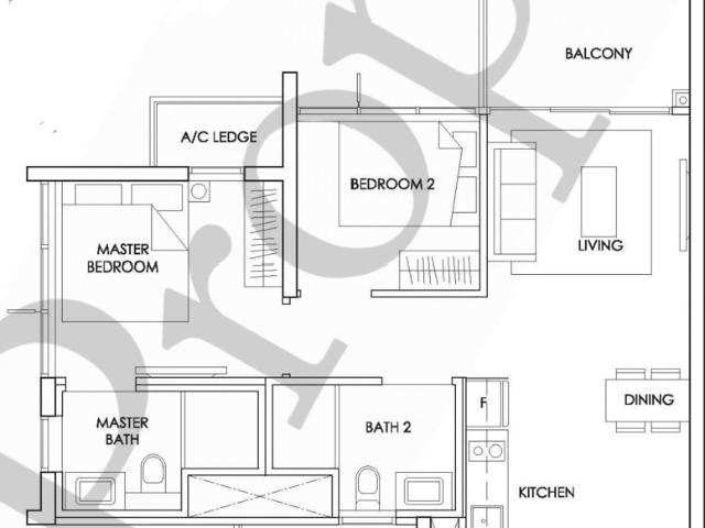 The Alps Residences Condominium For Sale, $1,130,000, 2 Bed 2 Bath 700 sqft $1,614.00 psf