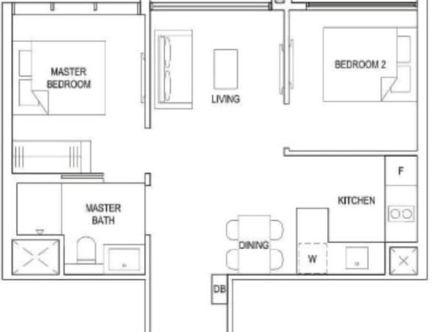 The Florence Residences Condominium For Sale, $1,268,000, 2 Bed 1 Bath 635 sqft $1,997.00 psf