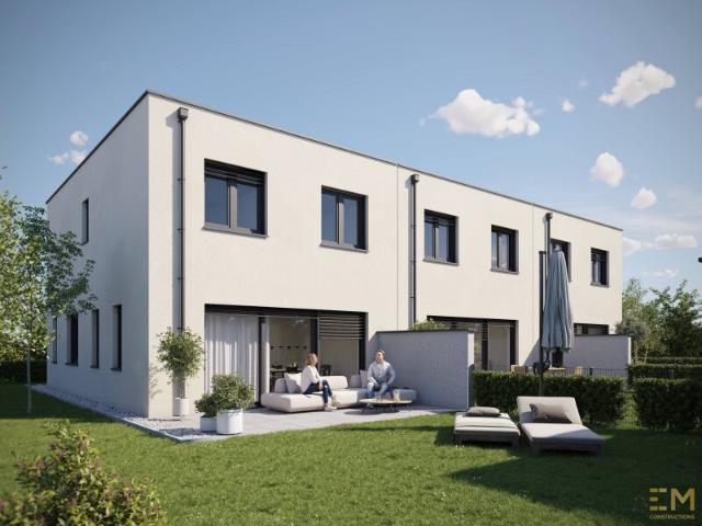 Rascher Baufortschritt! Gefördertes Reihenhaus inkl. Carport in Ödt, nahe dem Badesee: 5 Zimmer, Terrasse, Eigengarten, belagsfertig