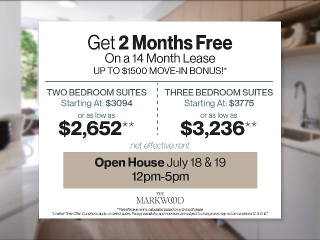 The Markwood 2 Bedroom 726 Apartment for Rent