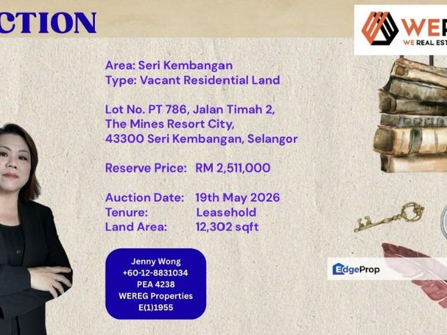 The Mines Resort City, Seri Kembangan, Selangor, Malaysia_Vacant Residential Land FOR AUCTION