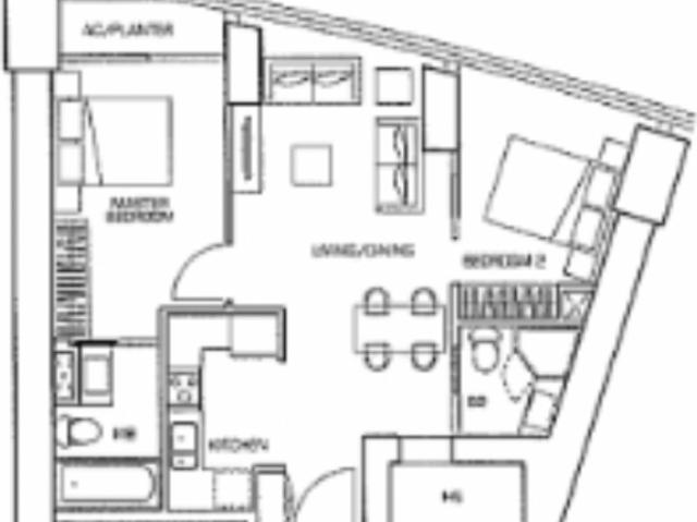 The Sail @ Marina Bay Apartment Room Rental, $1,399, 1 Bed 2 Bath 160 sqft $8.74 psf