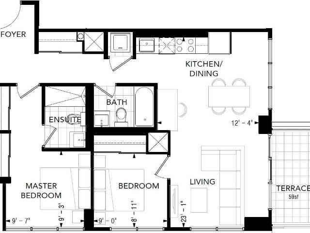The Stack 2 Bedroom Apartment for Rent at 730 Hillsdale Ave E, Toronto, ON M4S 0C9 Davisville Village