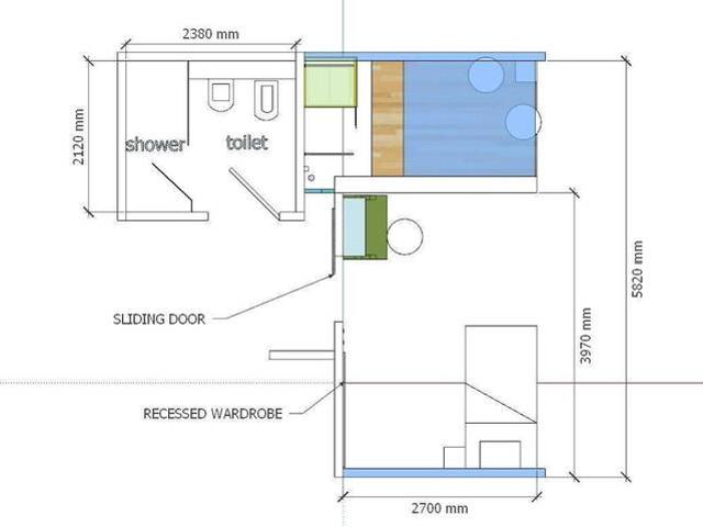 THE WOODS, common room for 1 pax OWN BALCONY own washing machine
