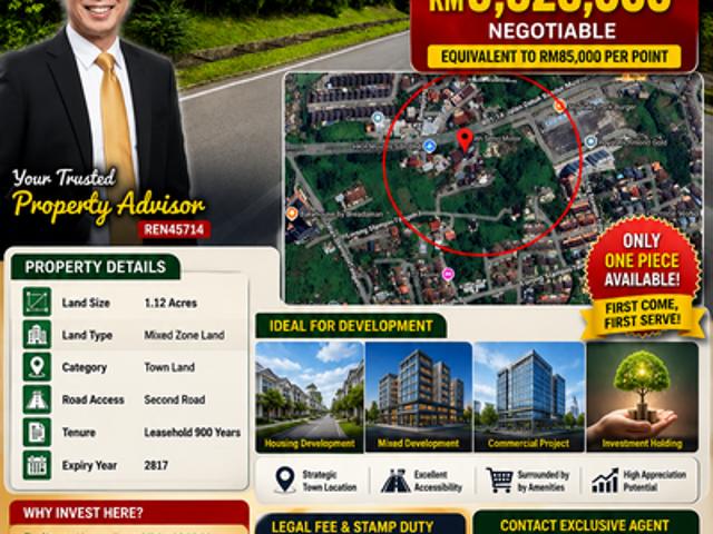 The Town Land at 4 1/2 Mile, Jalan Datuk Bandar Mustapha in Kuching for Sale