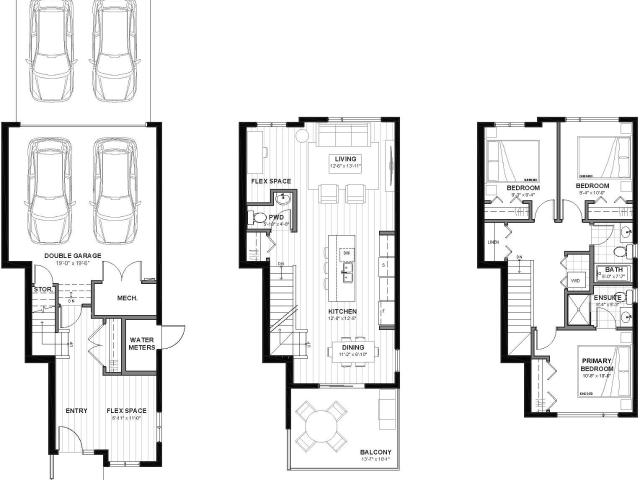 Three Bedroom Double Garage Townhomes