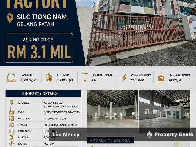 Tiong Nam Silc Gelang Patah Semi Detached Medium Industrial For Sale