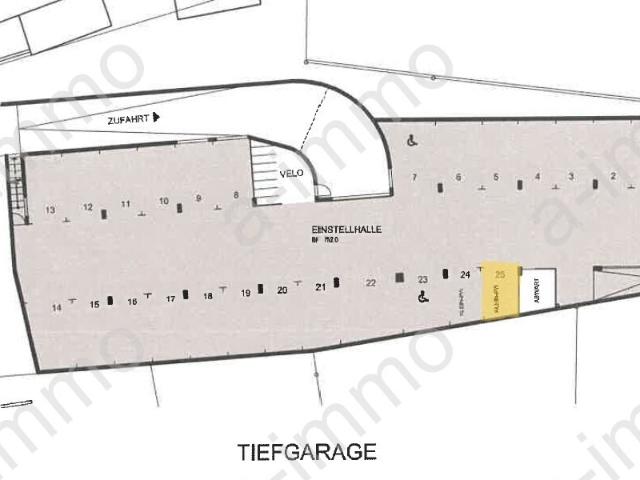 Tiefgaragenparkplatz für Kleinwagen in Reinach zu vermieten