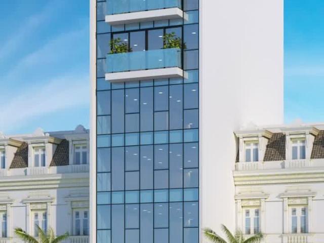 Toà nhà mặt vườn hoa Tôn Thất Thuyết cạnh trụ sở UBND Quận. Dt146m2, mt8,2m, GIÁ 86TY