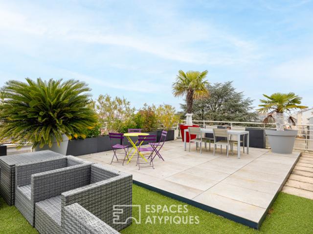 Toit terrasse rénové avec Vue Fourvière