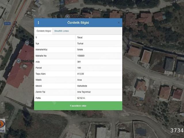 TOKAT TURHAL'DA SATILIK VİLLA ARSASI