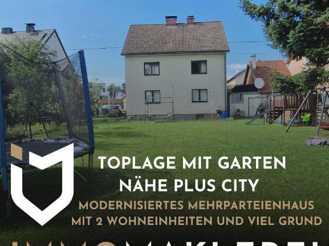TOPLAGE MIT GARTEN+MODERNISIERTES MEHRPARTEIENHAUS MIT 2 WOHNEINHEITEN NÄHE PLUS CITY