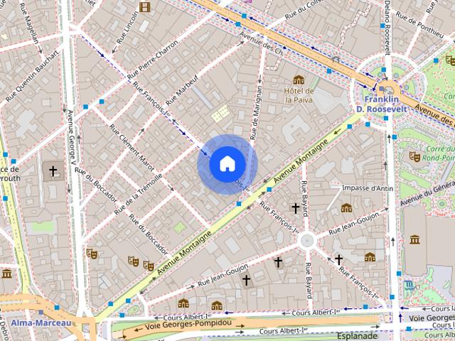 Tout savoir sur cet appartement dans le quartier Triangle d'Or, à Paris 8ème