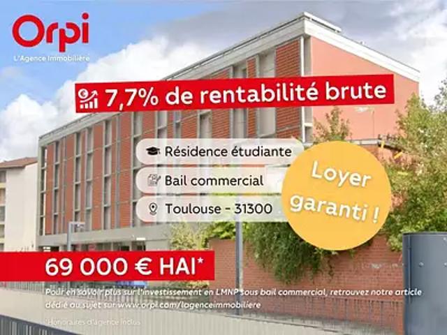 Toulouse 31300 Achat / Vente appartement 1 pièce t1 au dernier étage