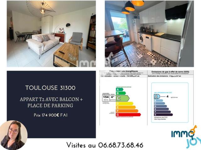 TOULOUSE T2 52m2 + BALCON 11m2 + PARKING COUP DE COEUR GA