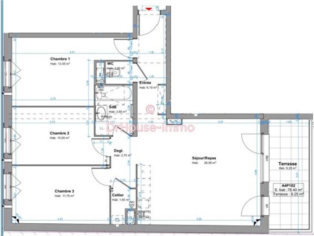 TOULOUSE Lalande T4 Neuf 2026 de 78.4 m² Balcon 9.25 m² Garage