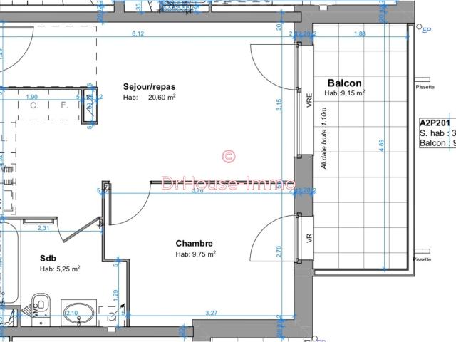 TOULOUSE Lalande T2 Neuf 2026 de 35.6 m² Dernier Étage Balcon 9 m² Sans Vis à vis Parking