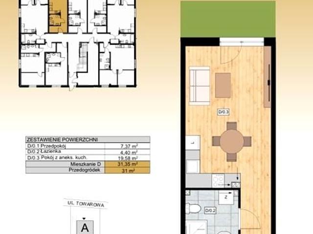Towarowa 31,35 m², Stargard