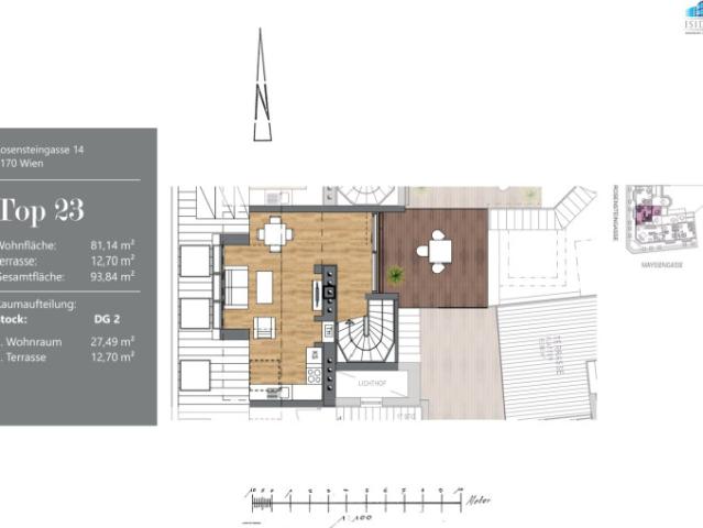 Traumhafte Dachgeschoss Maisonette mit Terrasse – Erstbezug in der Rosensteingasse