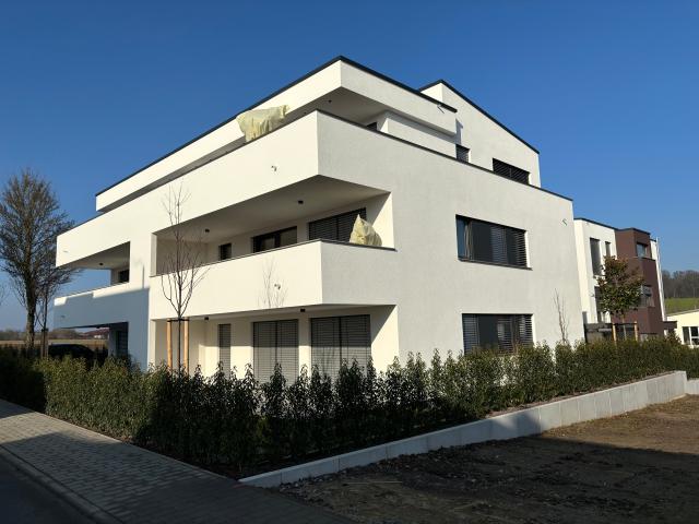 Traumhafte 3,5 Zimmer EG Neubau Eigentumswohnung mit Terrasse + eigenem Gartenanteil, provisionsfrei