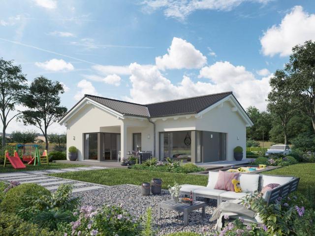 TRAUMHAUS MIT GRUNDSTÜCK Wohnen auf einer Ebene in modernem Bungalow!