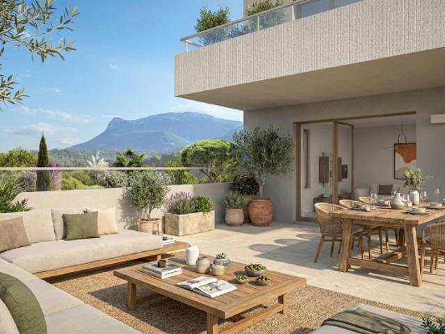 TRETS CENTRE MAGNIFIQUE T4 83m² + TERRASSE 125m² AVEC VUE SUR LE MONT OLYMPE ET LA SAINTE VICTOIRE