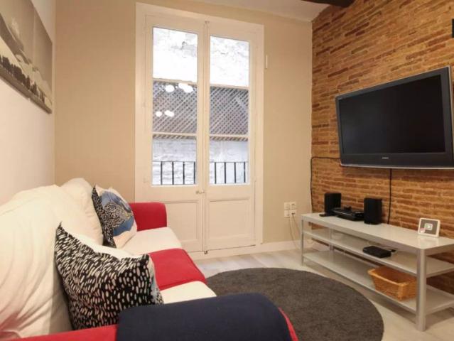 Trendy 2 bedroom apartment with balcony and AC for rent near La Rambla in central El Raval