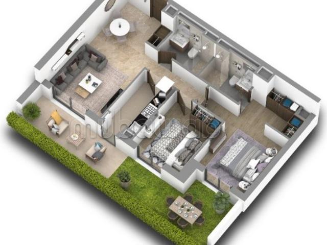 Très beau 2 chambres salon avec jardin à Zenata