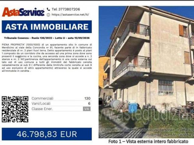 Tribunale Cosenza Ruolo 136/2022 Lotto U Tribunale Cosenza Ruolo 136/2022 Lotto U asta 15/09/2026