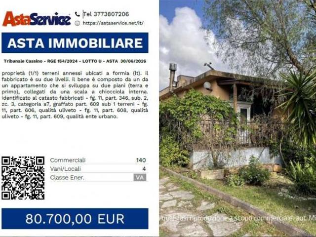 Tribunale Cassino RGE 154/2024 LOTTO U Tribunale Cassino RGE 154/2024 LOTTO U ASTA 30/06/2026