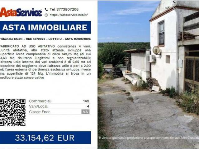 Tribunale Chieti RGE 49/2025 LOTTO U Tribunale Chieti RGE 49/2025 LOTTO U ASTA 15/09/2026