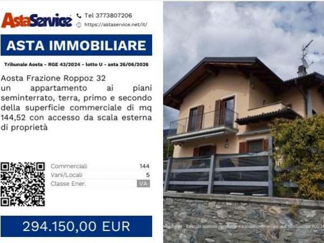 Tribunale Aosta RGE 43/2024 lotto U Tribunale Aosta RGE 43/2024 lotto U asta 26/06/2026
