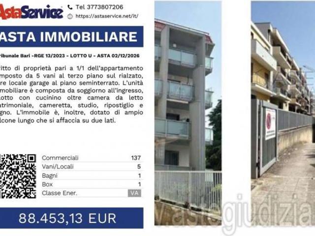Tribunale Bari RGE 13/2023 LOTTO U Tribunale Bari RGE 13/2023 LOTTO U ASTA 02/12/2026