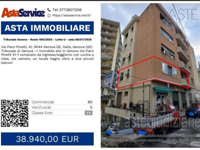 Tribunale Genova Ruolo 400/2025 Lotto U Tribunale Genova Ruolo 400/2025 Lotto U asta 08/07/2026
