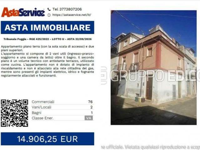 Tribunale Foggia RGE 425/2022 LOTTO U Tribunale Foggia RGE 425/2022 LOTTO U ASTA 22/09/2026