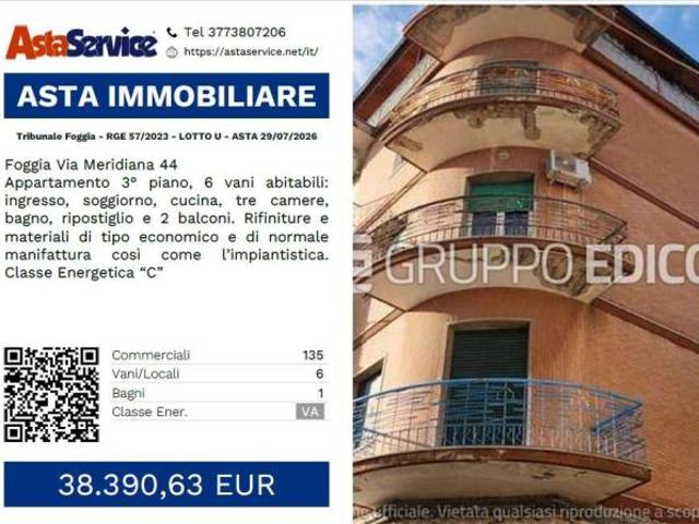 Tribunale Foggia RGE 57/2023 LOTTO U Tribunale Foggia RGE 57/2023 LOTTO U ASTA 29/07/2026