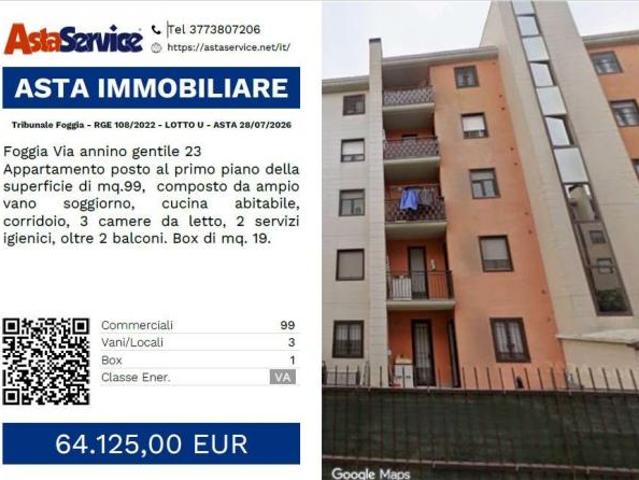 Tribunale Foggia RGE 108/2022 LOTTO U Tribunale Foggia RGE 108/2022 LOTTO U ASTA 28/07/2026