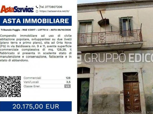 Tribunale Foggia RGE 1/2017 LOTTO U Tribunale Foggia RGE 1/2017 LOTTO U ASTA 06/10/2026