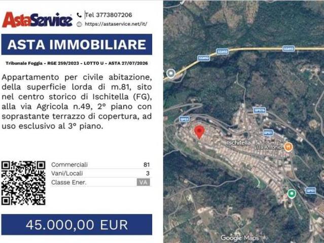 Tribunale Foggia RGE 259/2023 LOTTO U Tribunale Foggia RGE 259/2023 LOTTO U ASTA 27/07/2026