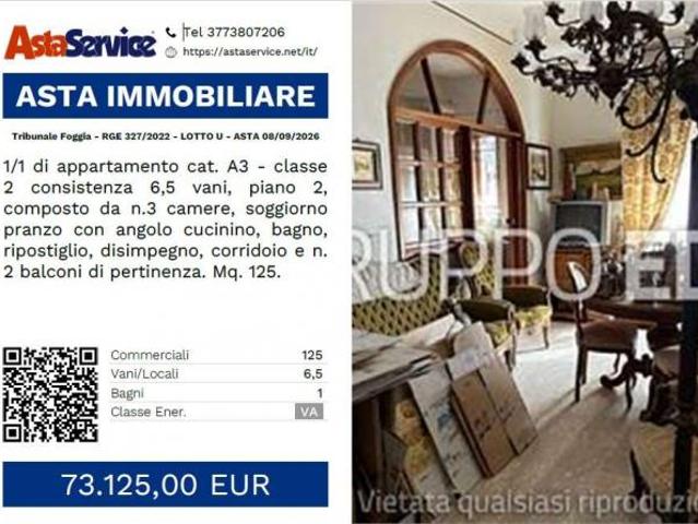 Tribunale Foggia RGE 327/2022 LOTTO U Tribunale Foggia RGE 327/2022 LOTTO U ASTA 08/09/2026