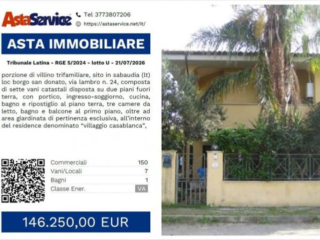 Tribunale Latina RGE 5/2024 lotto U Tribunale Latina RGE 5/2024 lotto U 21/07/2026