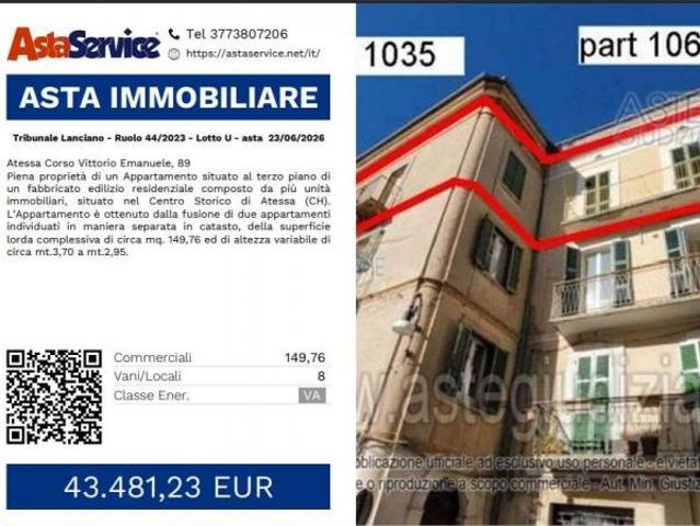 Tribunale Lanciano Ruolo 44/2023 Lotto U Tribunale Lanciano Ruolo 44/2023 Lotto U asta 23/06/2026