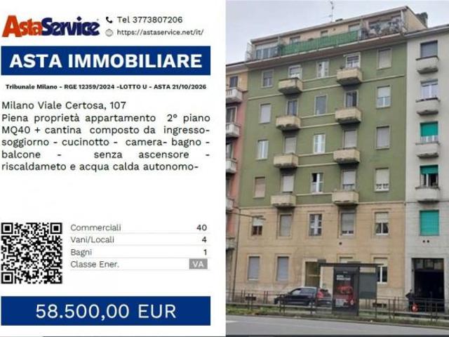 Tribunale Milano RGE 12359/2024 LOTTO U Tribunale Milano RGE 12359/2024 LOTTO U ASTA 21/10/2026