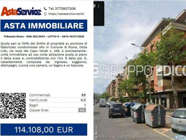 Tribunale Roma RGE 382/2024 LOTTO U Tribunale Roma RGE 382/2024 LOTTO U ASTA 14/07/2026