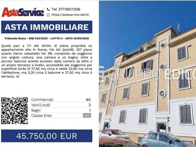 Tribunale Roma RGE 523/2022 LOTTO U Tribunale Roma RGE 523/2022 LOTTO U ASTA 15/09/2026