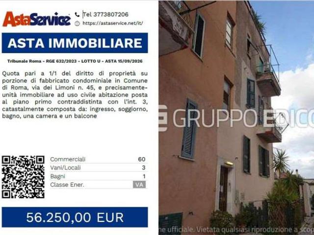 Tribunale Roma RGE 632/2023 LOTTO U Tribunale Roma RGE 632/2023 LOTTO U ASTA 15/09/2026