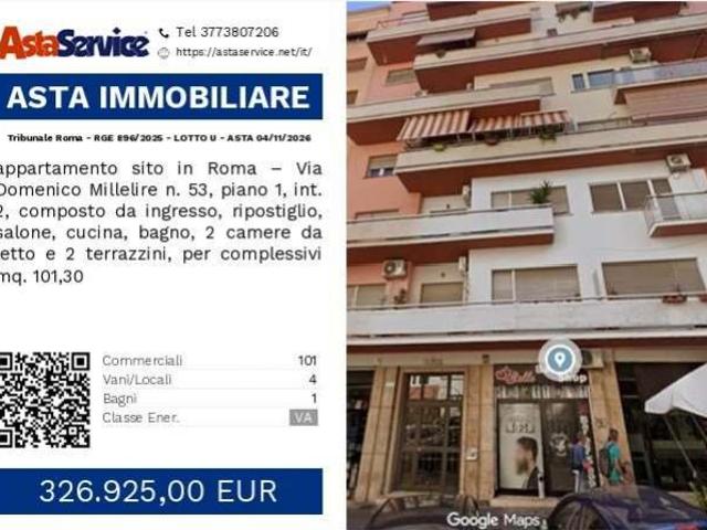 Tribunale Roma RGE 896/2025 LOTTO U Tribunale Roma RGE 896/2025 LOTTO U ASTA 04/11/2026