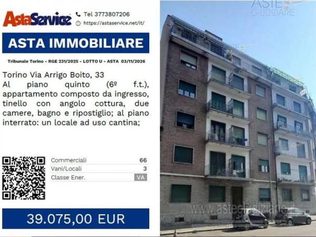 Tribunale Torino RGE 231/2025 LOTTO U Tribunale Torino RGE 231/2025 LOTTO U ASTA 03/11/2026